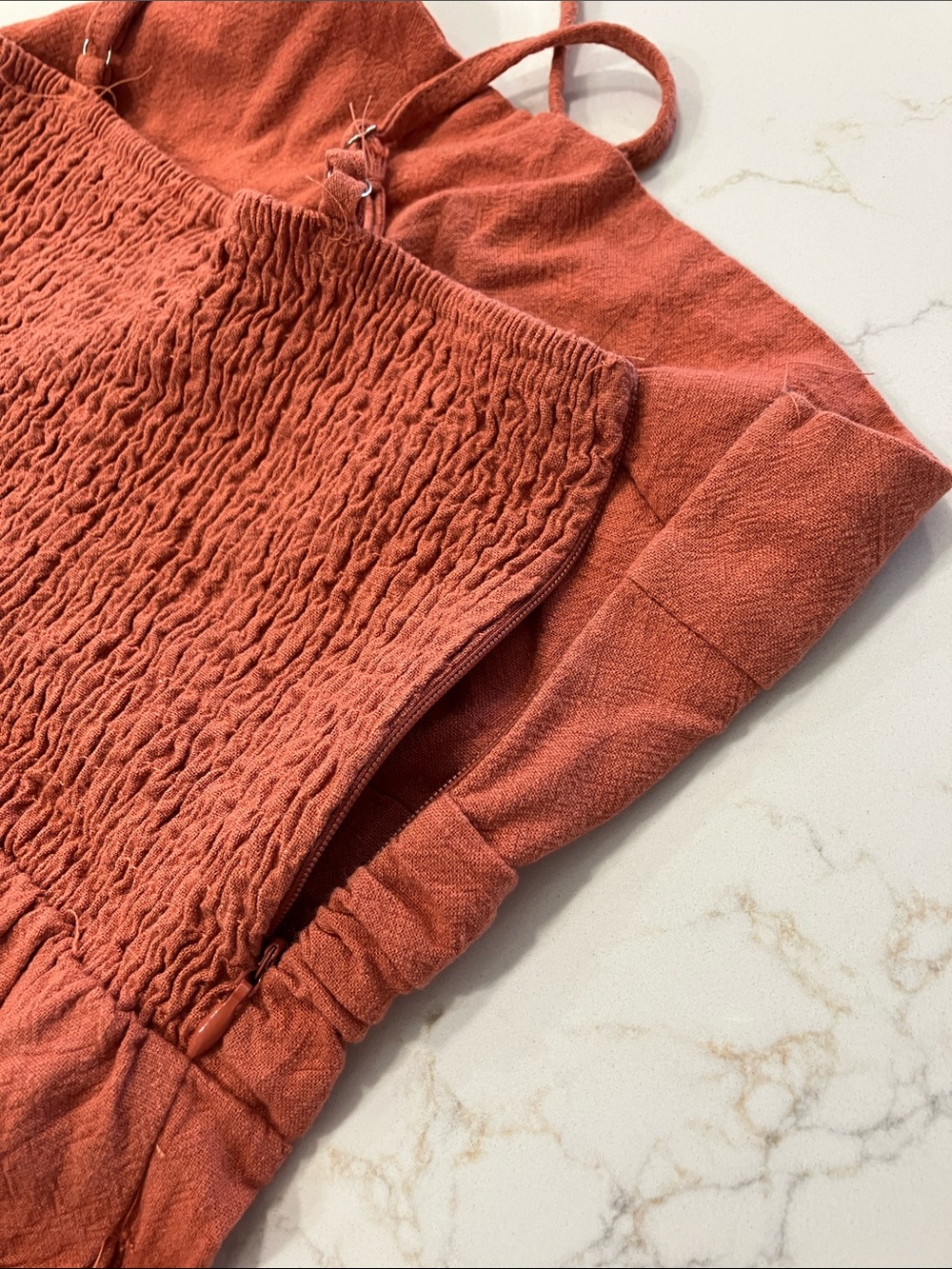 One-Shoulder Wide-Leg Jumpsuit in Rust - Picture 7 of 7